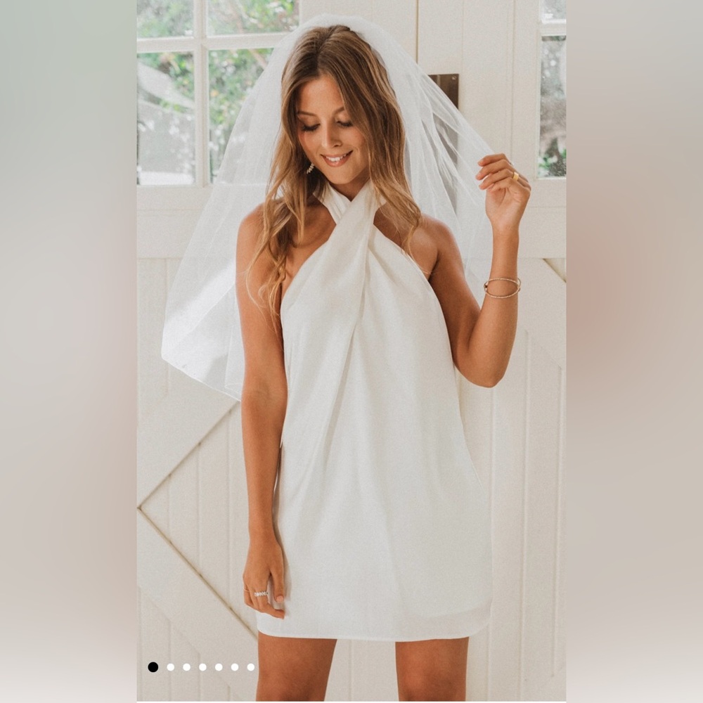 NWOT- Show‎ me your Mumu- Jasmine Halter Mini Dress- Ivory Luxe Satin- XXL
